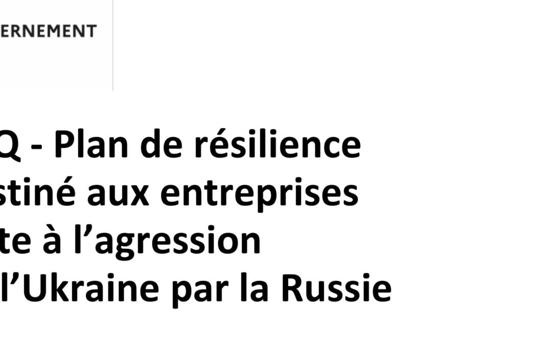 FAQ – PLAN DE RESILIENCE DESTINE AUX ENTREPRISES SUITE A L’AGRESSION DE L’UKRAINE PAR LA RUSSIE